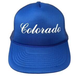Colorado Snapback Mesh Back Rope Trucker Hat Blue One Size Adjustable